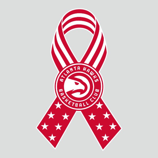 Atlanta Hawks Ribbon American Flag logo iron on paper